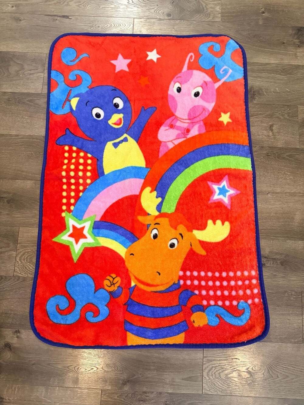 Y2k The Backyardigans Plush Blanket Tyrone Pablo Uniqua Red Soft Crib Throw
